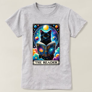 De Reader Black Cat Tarot Kaart T-shirt