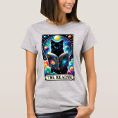 De Reader Black Cat Tarot Kaart T-shirt (Voorkant)