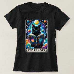 De Reader Black Cat Tarot Kaart T-shirt