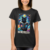 De Reader Black Cat Tarot Kaart T-shirt (Voorkant)
