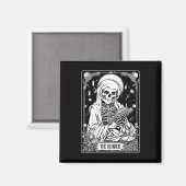 De Reader Tarot Kaart Skeleton Bookish Halloween S Magneet (Voorkant / Achterkant)