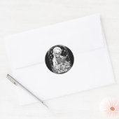 De Reader Tarot Kaart Skeleton Bookish Halloween S Ronde Sticker (Envelop)