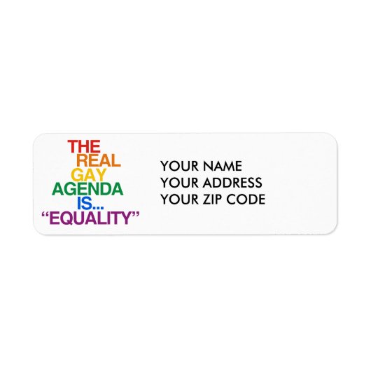 DE REAL GAY AGENDA ETIKET (Voorkant)