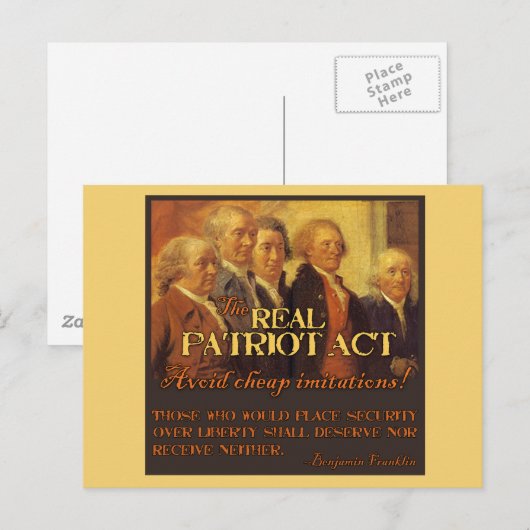 De Real Patriot Act, de stichters Briefkaart (Voorkant / Achterkant)