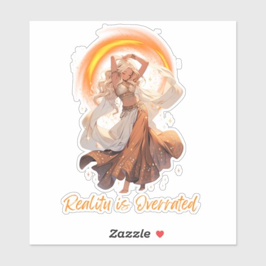 De realiteit is overdreven sticker (Vel)