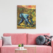 De Reaper met Sickle van Vincent van Gogh Canvas Afdruk (Insitu (Woonkamer))