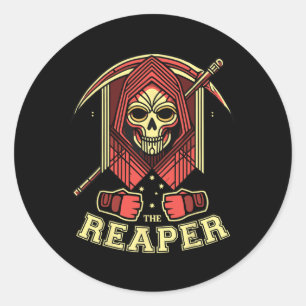 De Reaper Mma Bjj Kickboksen Boksen Cage Fighter Ronde Sticker