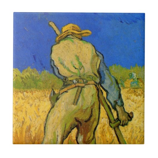 De Reaper (na Millet) van Vincent van Gogh Tegeltje (Voorkant)