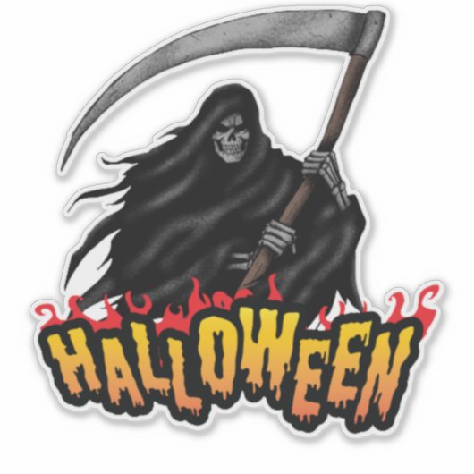 De Reaper van Halloween Sticker (Voorkant)