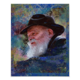 De Rebbe Menachem Schneerson Art Foto Afdruk