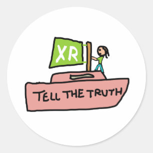 De rebellie van de uitsterving vertelt de waarheid ronde sticker