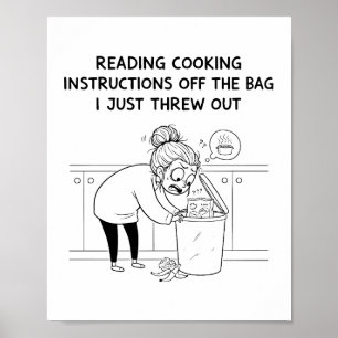 De Recept Reputatie Minimalistische Keuken Comic Poster