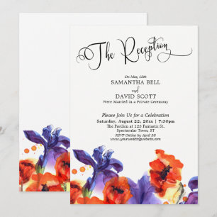 "De Receptie" Typografie Rode Klaprozen Paarse Iri Kaart