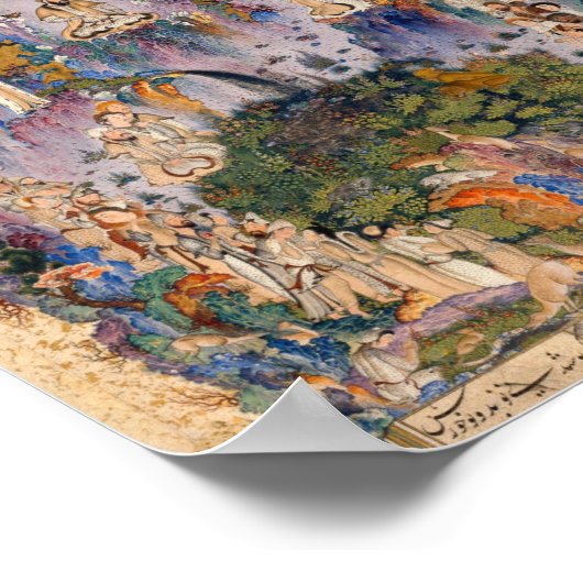 de rechtbank van Gayumars van Aqa Mirak Poster (Hoek)