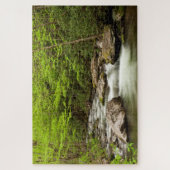 De rechte vork stroomt door bos legpuzzel (Verticaal)