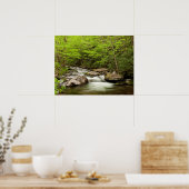 De rechte vork stroomt door bos poster (Keuken)