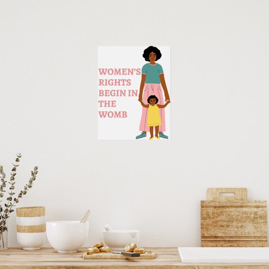 De rechten van de vrouw beginnen in het Poster van (Keuken)