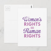 De rechten van de vrouw zijn mensenrechten briefkaart (Voorkant / Achterkant)