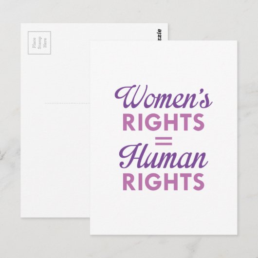 De rechten van de vrouw zijn mensenrechten briefkaart (Voorkant / Achterkant)