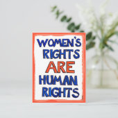 De rechten van de vrouw zijn mensenrechten briefkaart (Staand voorkant)