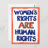 De rechten van de vrouw zijn mensenrechten briefkaart (Voorkant / Achterkant)