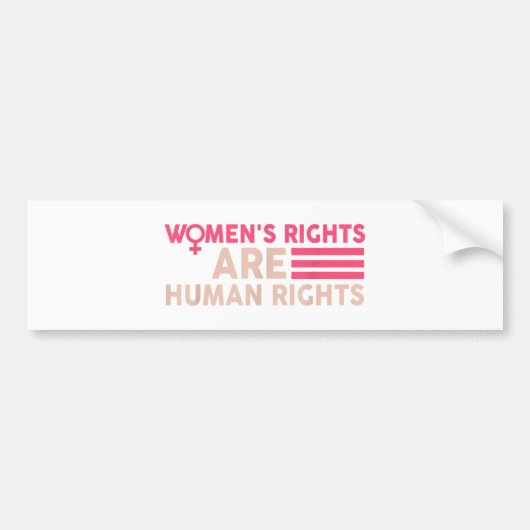 De rechten van de vrouw zijn mensenrechten bumpersticker (Voorkant)