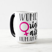 De rechten van de vrouw zijn mensenrechten magische mok (Voorkant links)