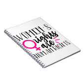 De rechten van de vrouw zijn mensenrechten notitieboek (Rechterzijde)