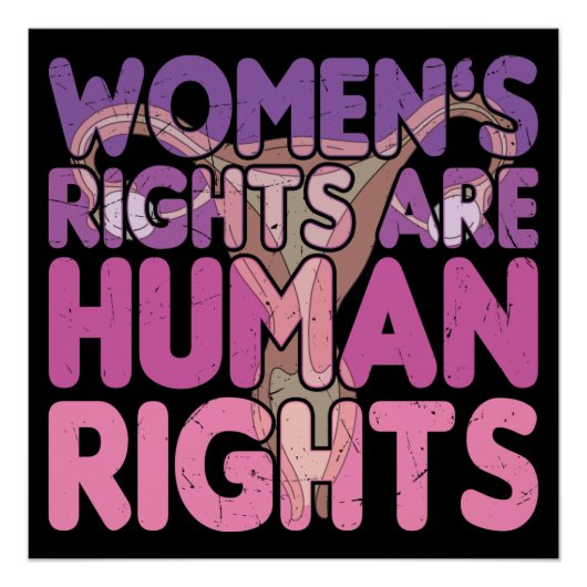 De rechten van de vrouw zijn mensenrechten perfect poster (Voorkant)