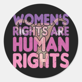De rechten van de vrouw zijn mensenrechten ronde sticker