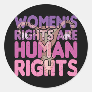 De rechten van de vrouw zijn mensenrechten ronde sticker