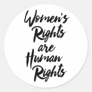 De rechten van de vrouw zijn mensenrechten ronde sticker