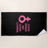 De rechten van de vrouw zijn mensenrechten strandlaken (Voorkant)