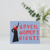De rechten van moslimvrouwen onthullen briefkaart (Staand voorkant)