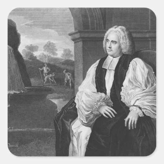 De rechter dominee George Berkeley Vierkante Sticker (Voorkant)