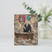 De rechter oordeelt over AI gegenereerde kunst Briefkaart (Staand voorkant)