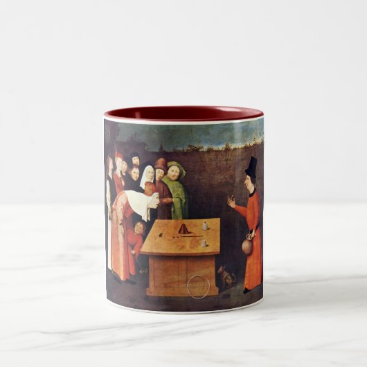 De rechter tweekleurige koffiemok (Center)