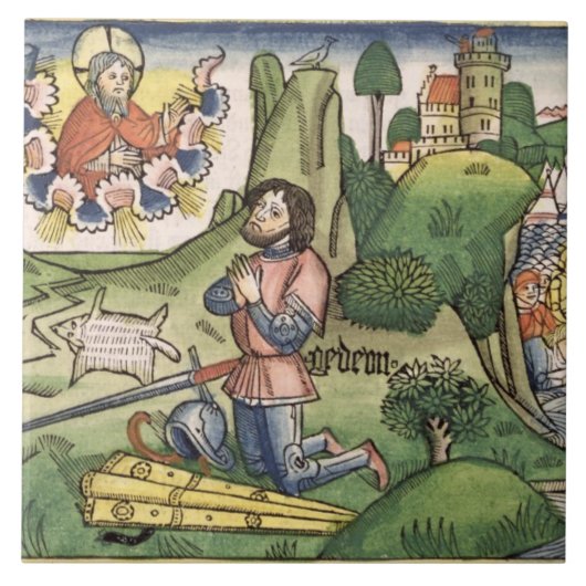 De rechters 6 36 Gideon geven de gril uit de " Tegeltje (Voorkant)