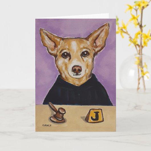 De rechters Dog vouwden de notecard Kaart (Gele Bloem)