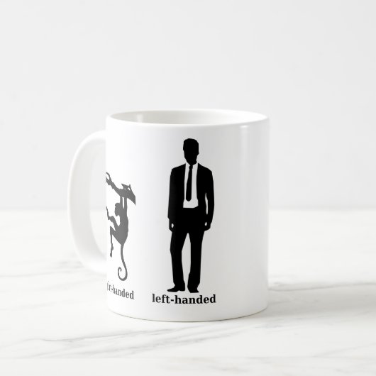 De rechtshandige Mok van de Koffie van het Man van (Voorkant links)