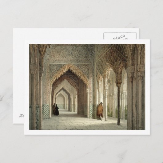 De rechtszaal van Alhambra, Granada, aangestoken Briefkaart (Voorkant / Achterkant)