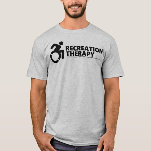 De recreatietherapie grijze T-shirt (Voorkant)