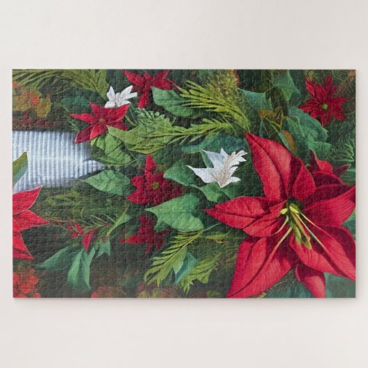 De Red Amaryllis en Poinsettia Bouquet Legpuzzel (Horizontaal)