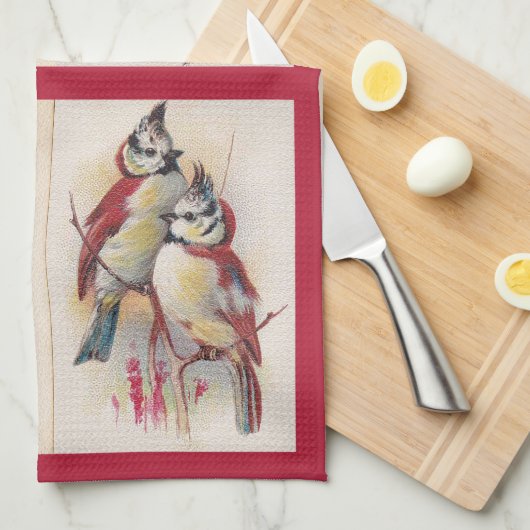 De Red Birds Kitchen Towel Theedoek (Quarter Fold)