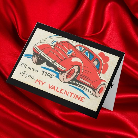 De  Red Classic Car Valentijn uit 1950 Feestdagen Kaart