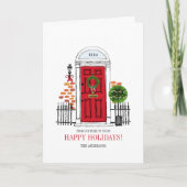 De Red Holiday-kerstdeur voor feestdagen Kaart (Voorkant)