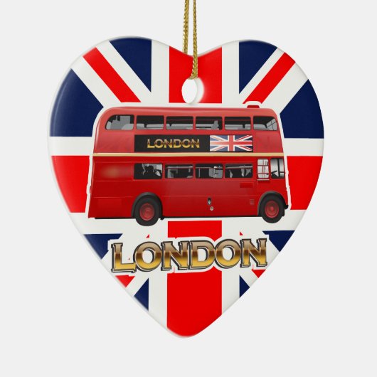 De Red London Double Decker Bus Keramisch Ornament (Rechts)