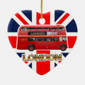 De Red London Double Decker Bus Keramisch Ornament (Achterkant)