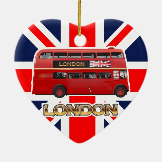 De Red London Double Decker Bus Keramisch Ornament (Achterkant)