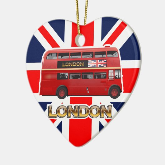De Red London Double Decker Bus Keramisch Ornament (Links)